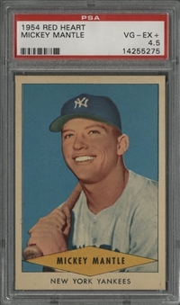 1954 Red Heart Dog Food Mickey Mantle - PSA VG-EX+ 4.5